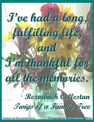 I've had a long, fulfilling life, and I'm thankful for all the memories. #Memories #ThankfulForMemories #TwigsOfAFamilyTree